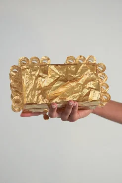 Cult Gaia Harlow Clutch Gold