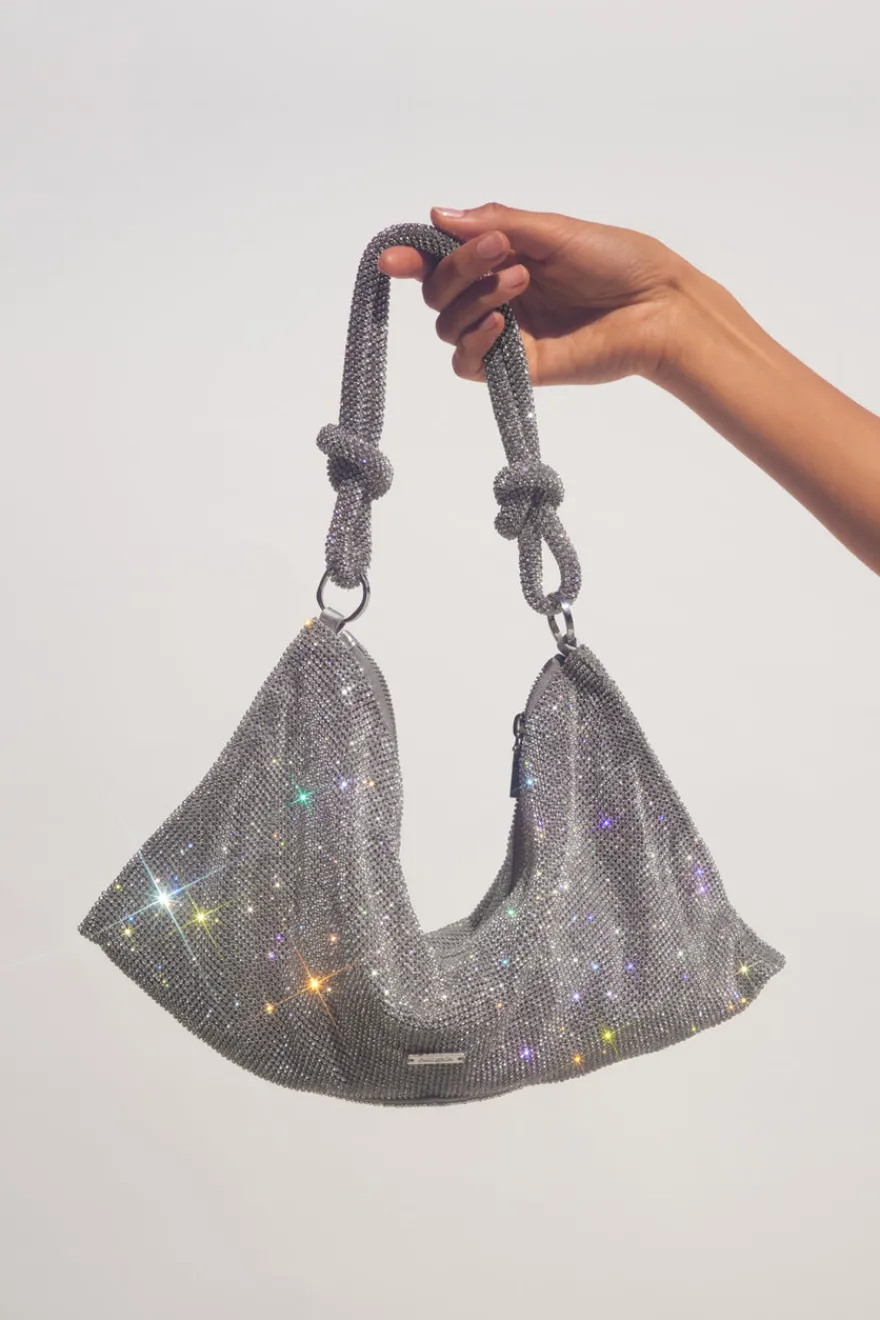 Clearance Cult Gaia Hera Mini Rhinestone Shoulder Bag Clear