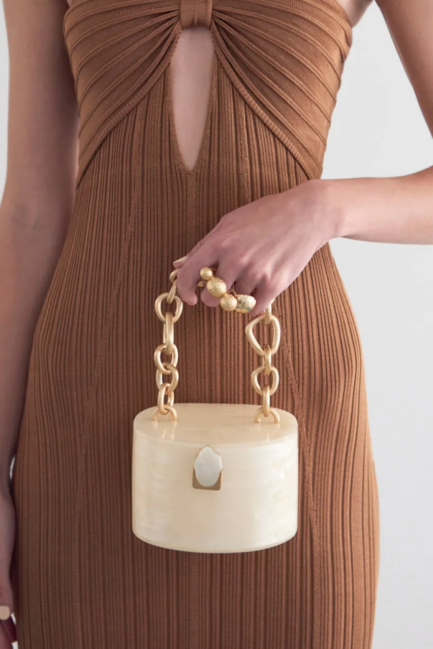 Cult Gaia Inka Mini Bag Ivory