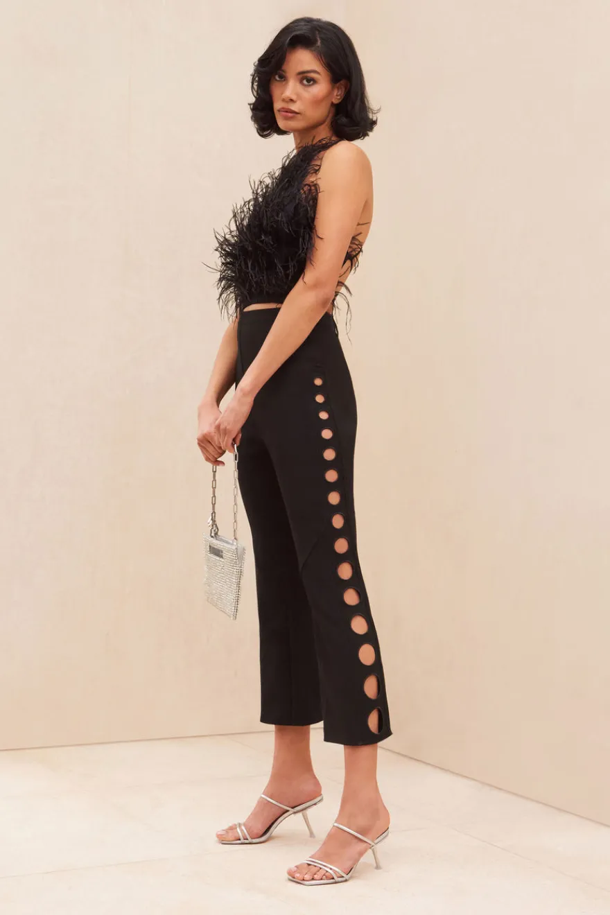 Clearance Cult Gaia Joey Feather Top Black