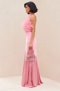 Discount Cult Gaia Joey Feather Top Shell Pink