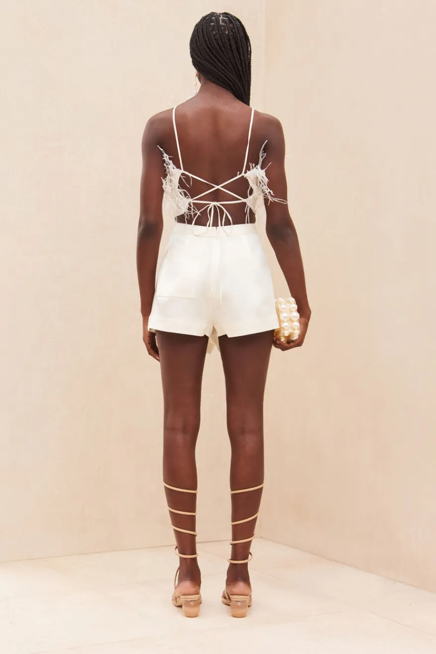 Best Cult Gaia Joey Feather Top Off White