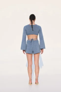 Cult Gaia Kenna Knit Top Steel