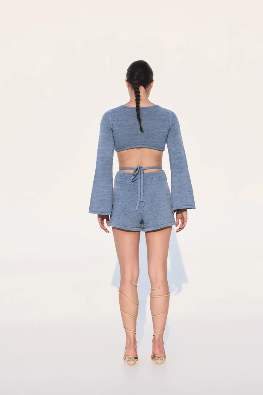 Cult Gaia Kenna Knit Top Steel