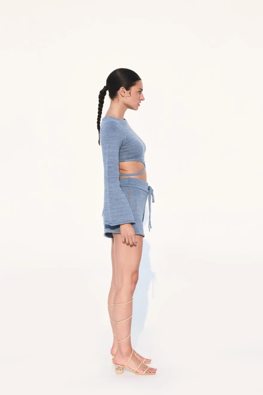 Cult Gaia Kenna Knit Top Steel