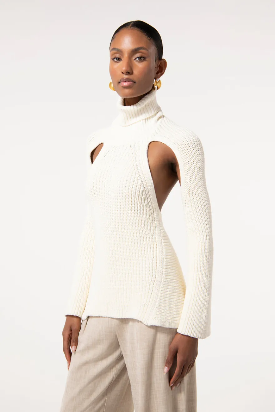 Discount Cult Gaia Lapis Knit Sweater Off White