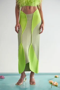 Cult Gaia Lenny Knit Skirt Mantis Jade
