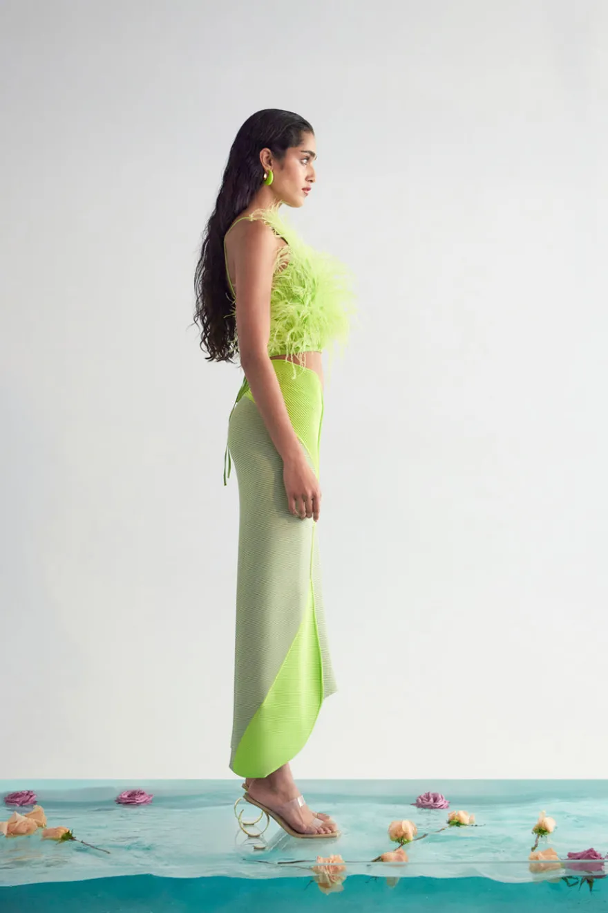 Cult Gaia Lenny Knit Skirt Mantis Jade