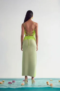 Cult Gaia Lenny Knit Skirt Mantis Jade