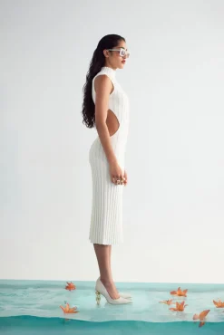 Outlet Cult Gaia Leola Knit Dress Off White
