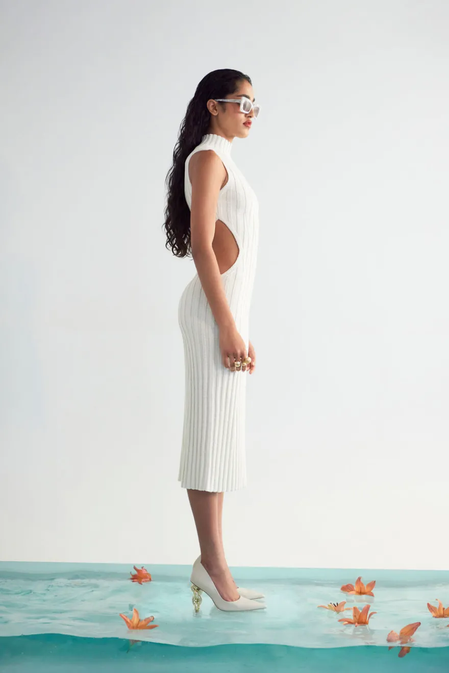 Outlet Cult Gaia Leola Knit Dress Off White