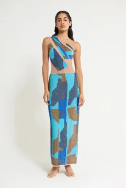 Outlet Cult Gaia Lillian Gown Ice Blue Multi