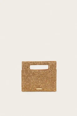 Cult Gaia Lucinda Nano Rhinestone Clutch Champagne