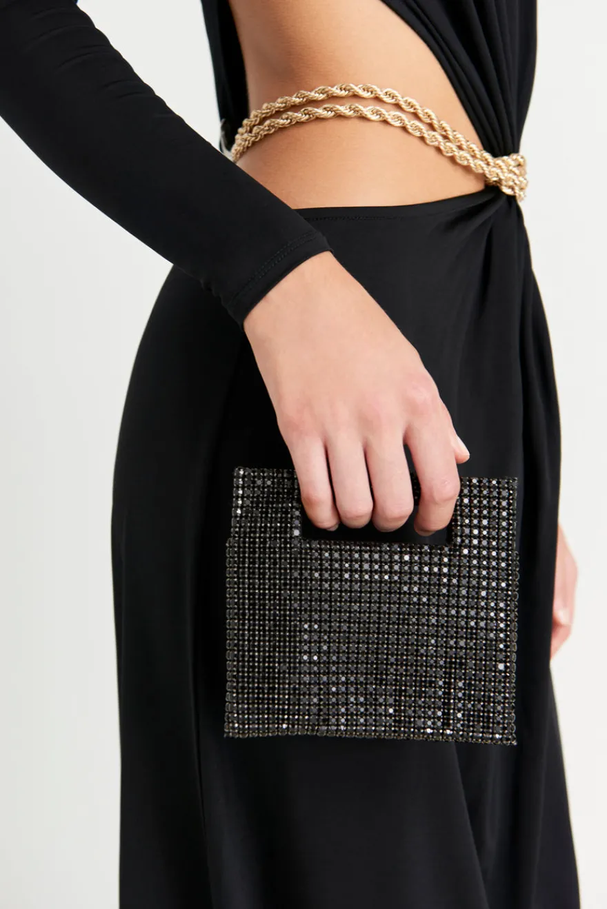 Discount Cult Gaia Lucinda Nano Rhinestone Clutch Black