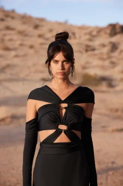 Hot Cult Gaia Marisol Gown Black