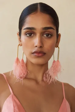 Outlet Cult Gaia Meta Feather Earring Azalea