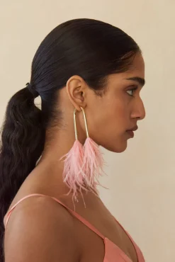 Outlet Cult Gaia Meta Feather Earring Azalea