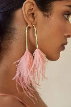 Outlet Cult Gaia Meta Feather Earring Azalea