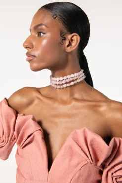 Cult Gaia Nora Choker Pink Quartz