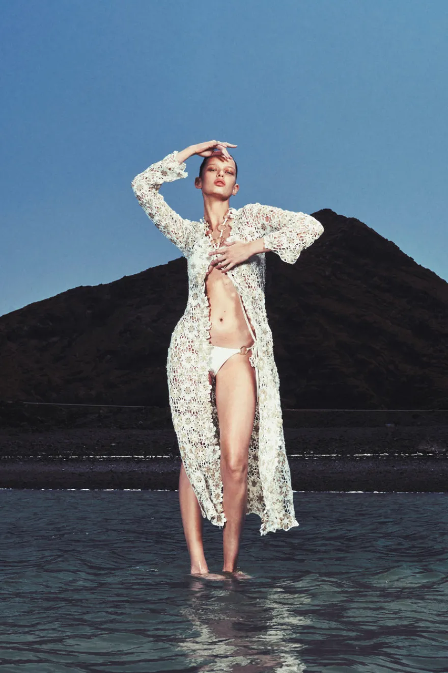 Sale Cult Gaia Ollie Crochet Coverup Off White Ecru