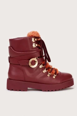 Hot Cult Gaia Paola Boot Maroon Peak Rouge