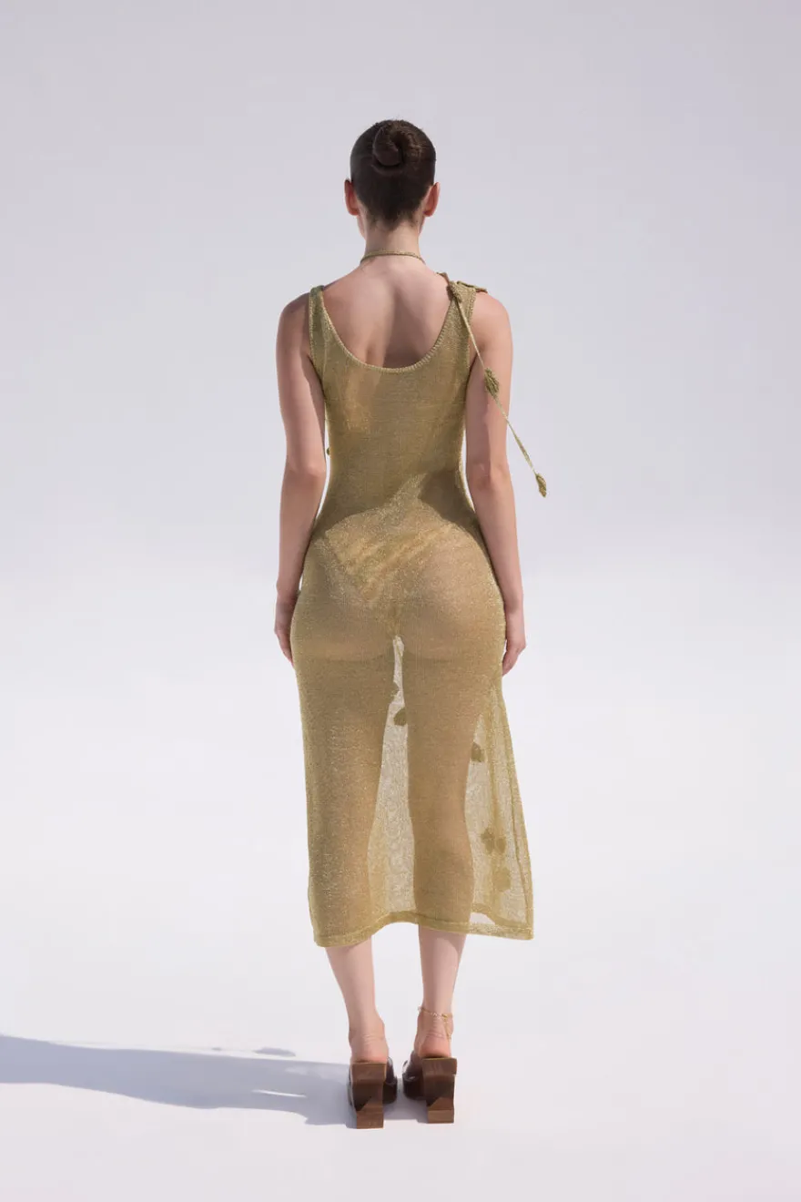 Hot Cult Gaia Pemma Knit Coverup Gold