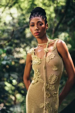 Hot Cult Gaia Pemma Knit Coverup Gold