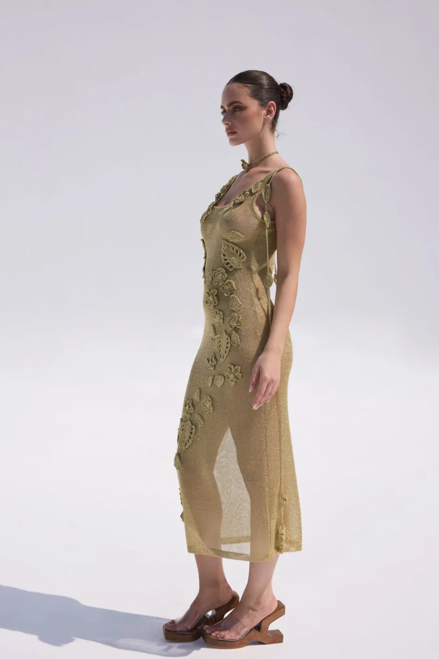 Hot Cult Gaia Pemma Knit Coverup Gold