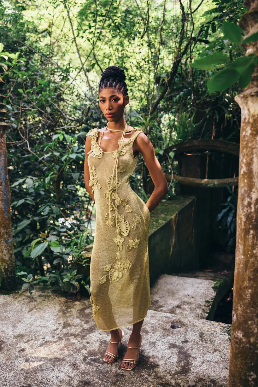 Hot Cult Gaia Pemma Knit Coverup Gold