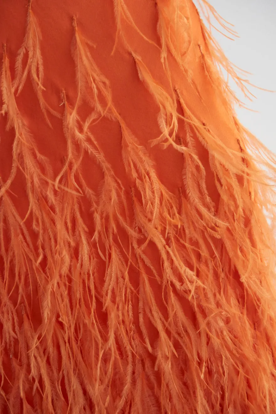 New Cult Gaia Raisa Gown Papaya