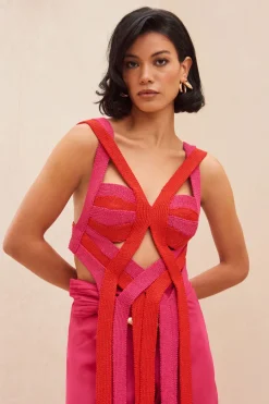 Cult Gaia Rihanna Knit Top Calliandra
