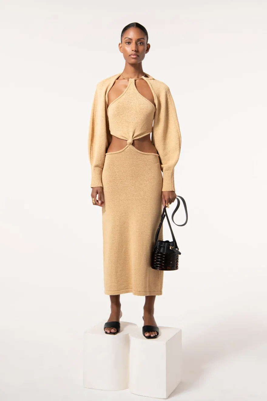 Online Cult Gaia Salima Knit Dress Sand
