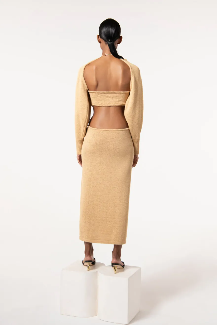Online Cult Gaia Salima Knit Dress Sand