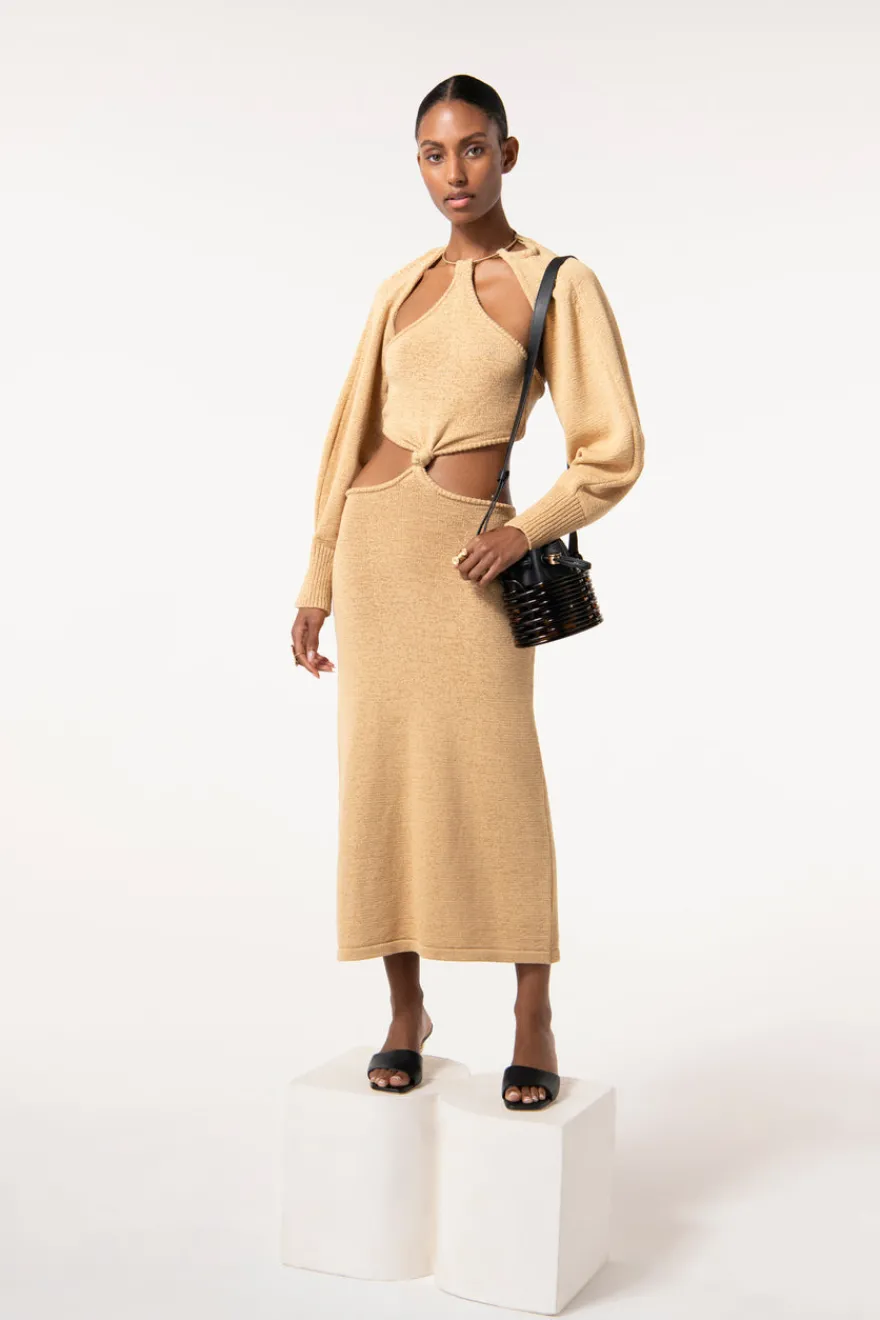 Online Cult Gaia Salima Knit Dress Sand