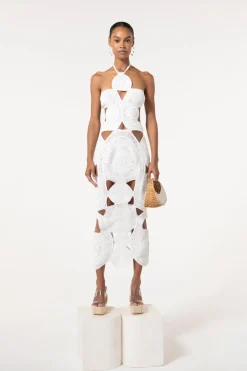 New Cult Gaia Shenaz Crochet Dress White