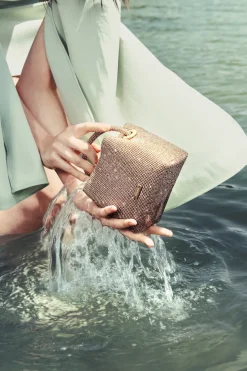 Best Cult Gaia Solene Mini Rhinestone Bag Champagne