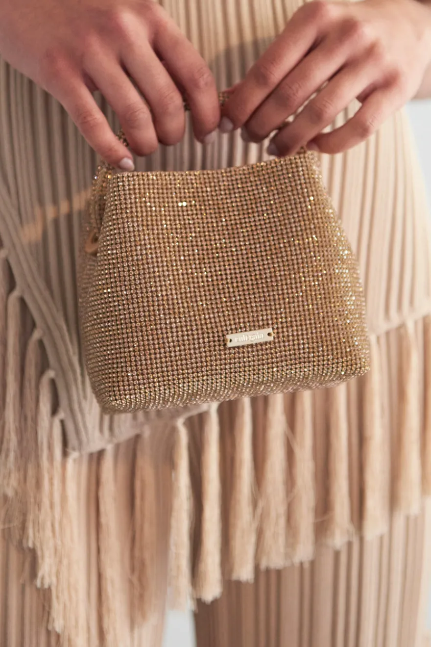 Best Cult Gaia Solene Mini Rhinestone Bag Champagne