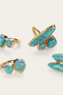 Hot Cult Gaia Suri Ring Set Turquoise