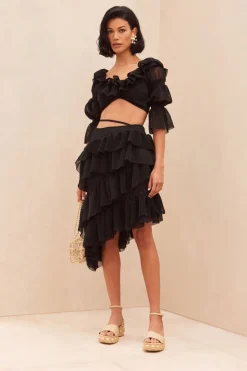 Cult Gaia Tanaz Knit Skirt Black