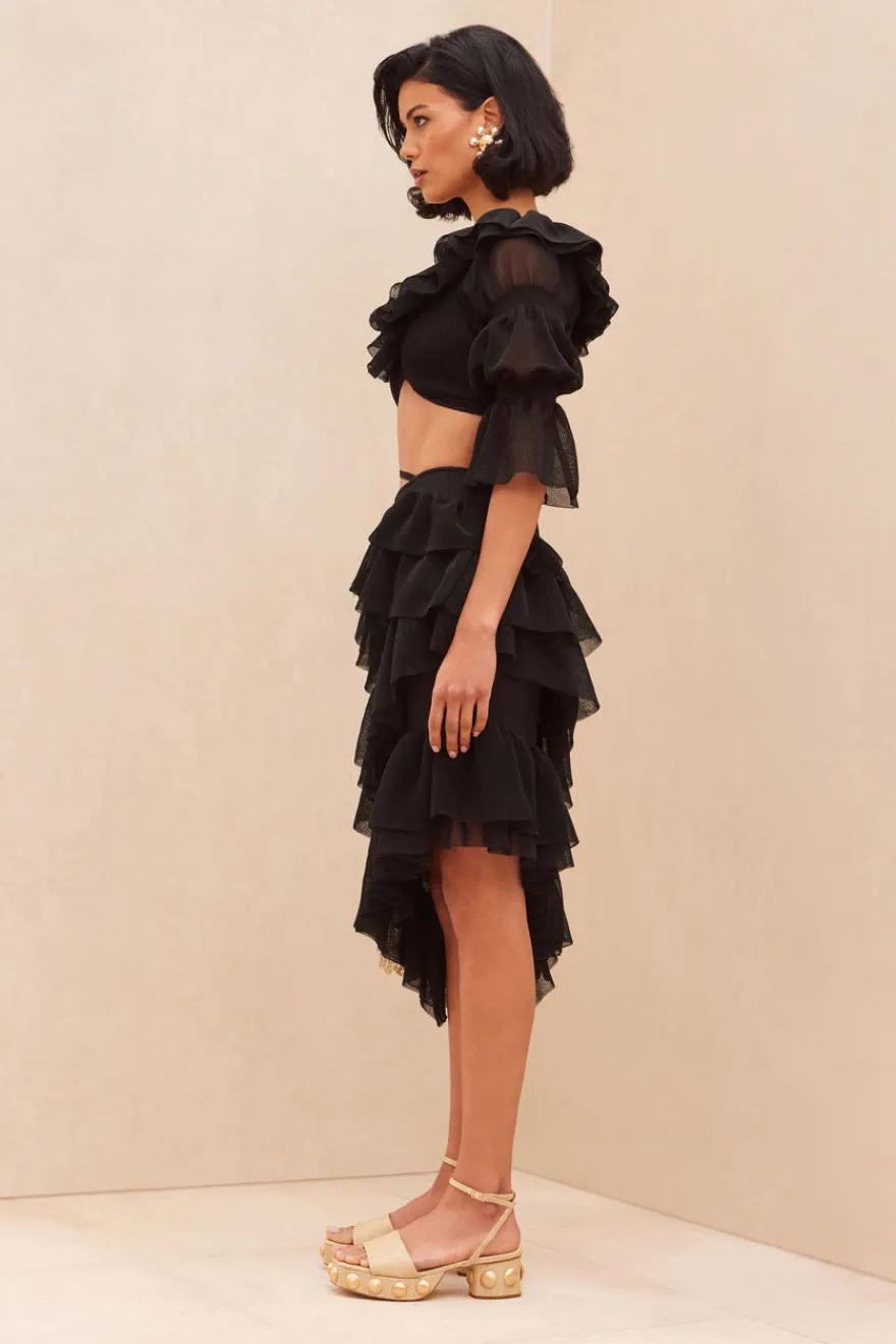 Cult Gaia Tanaz Knit Skirt Black