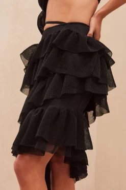 Cult Gaia Tanaz Knit Skirt Black