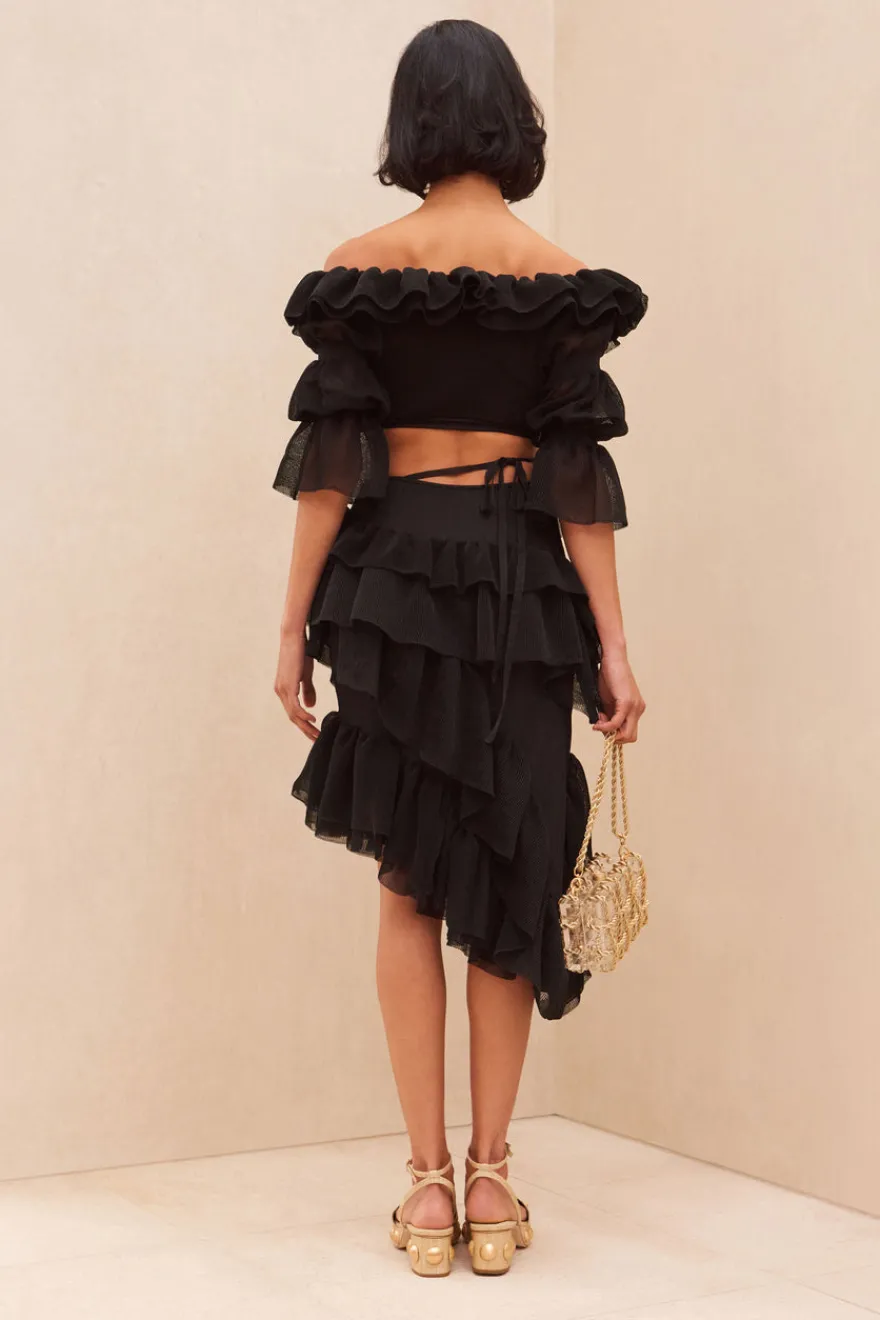 Cult Gaia Tanaz Knit Skirt Black