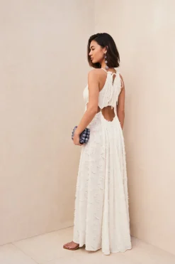 New Cult Gaia Thera Dress Cream