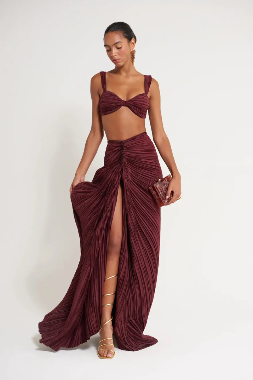 Cult Gaia Ulla Top Maroon Peak