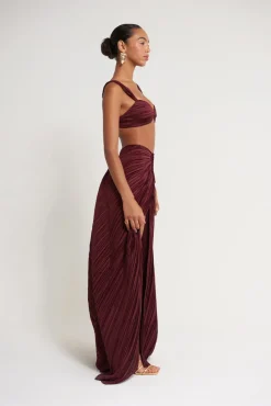 Cult Gaia Ulla Top Maroon Peak