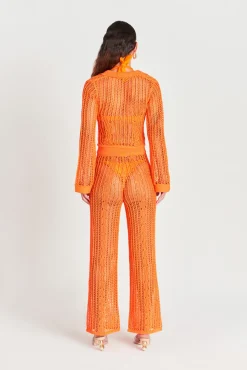 New Cult Gaia Velma Crochet Top Papaya