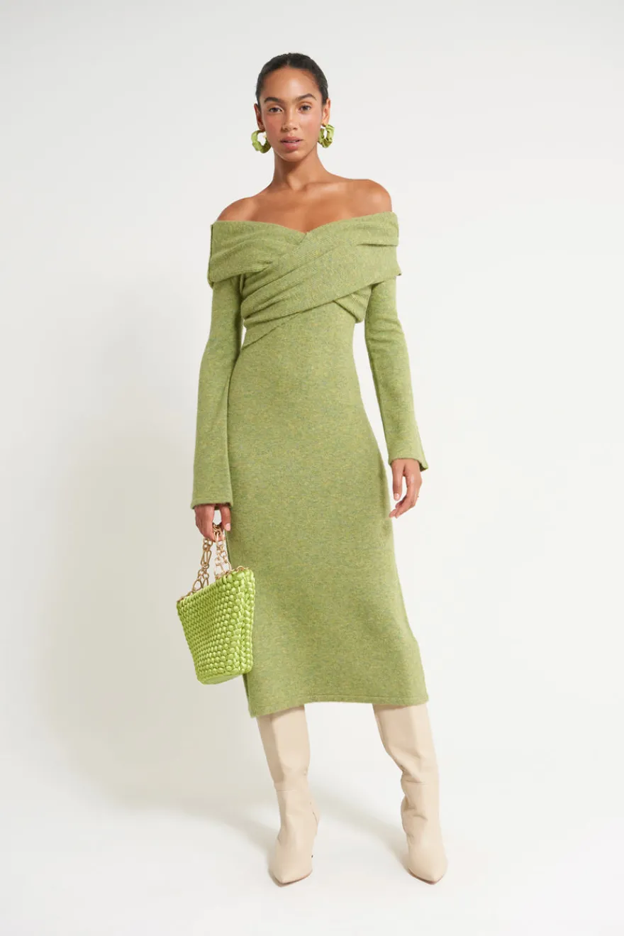 Hot Cult Gaia Zennie Knit Dress Pine