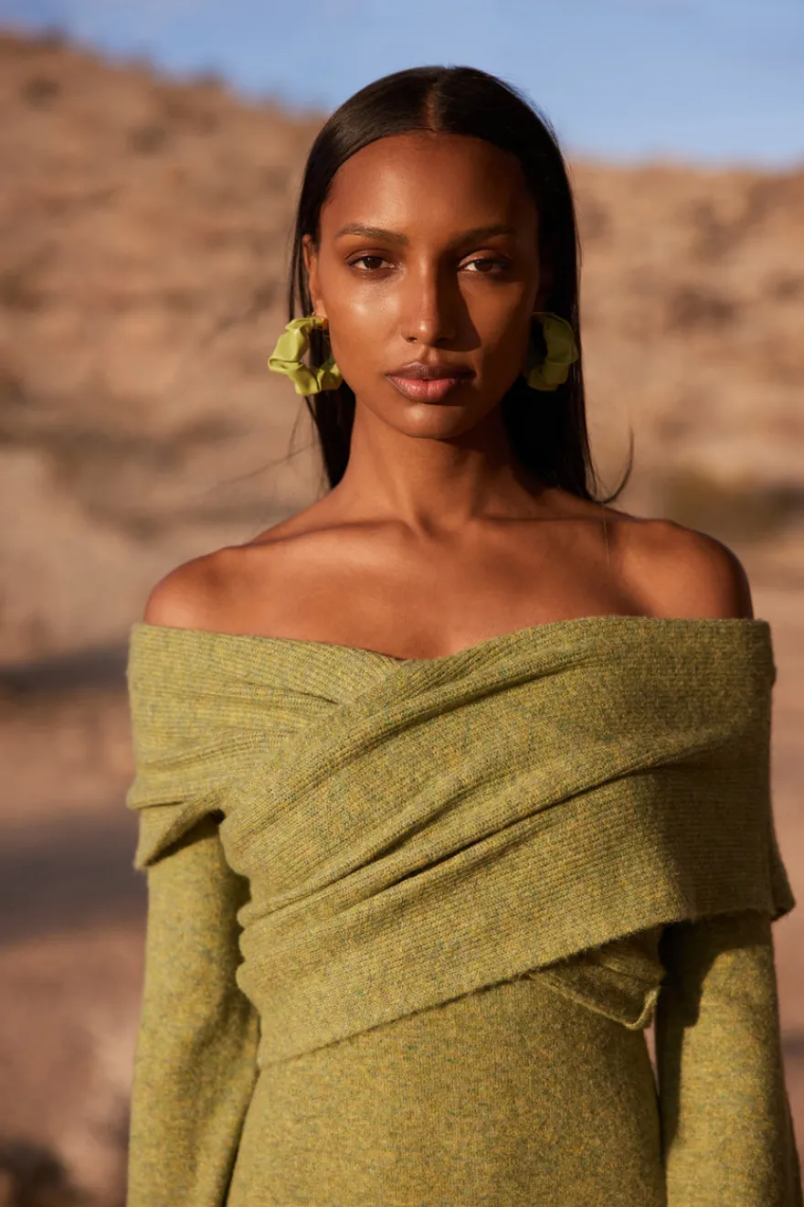 Hot Cult Gaia Zennie Knit Dress Pine