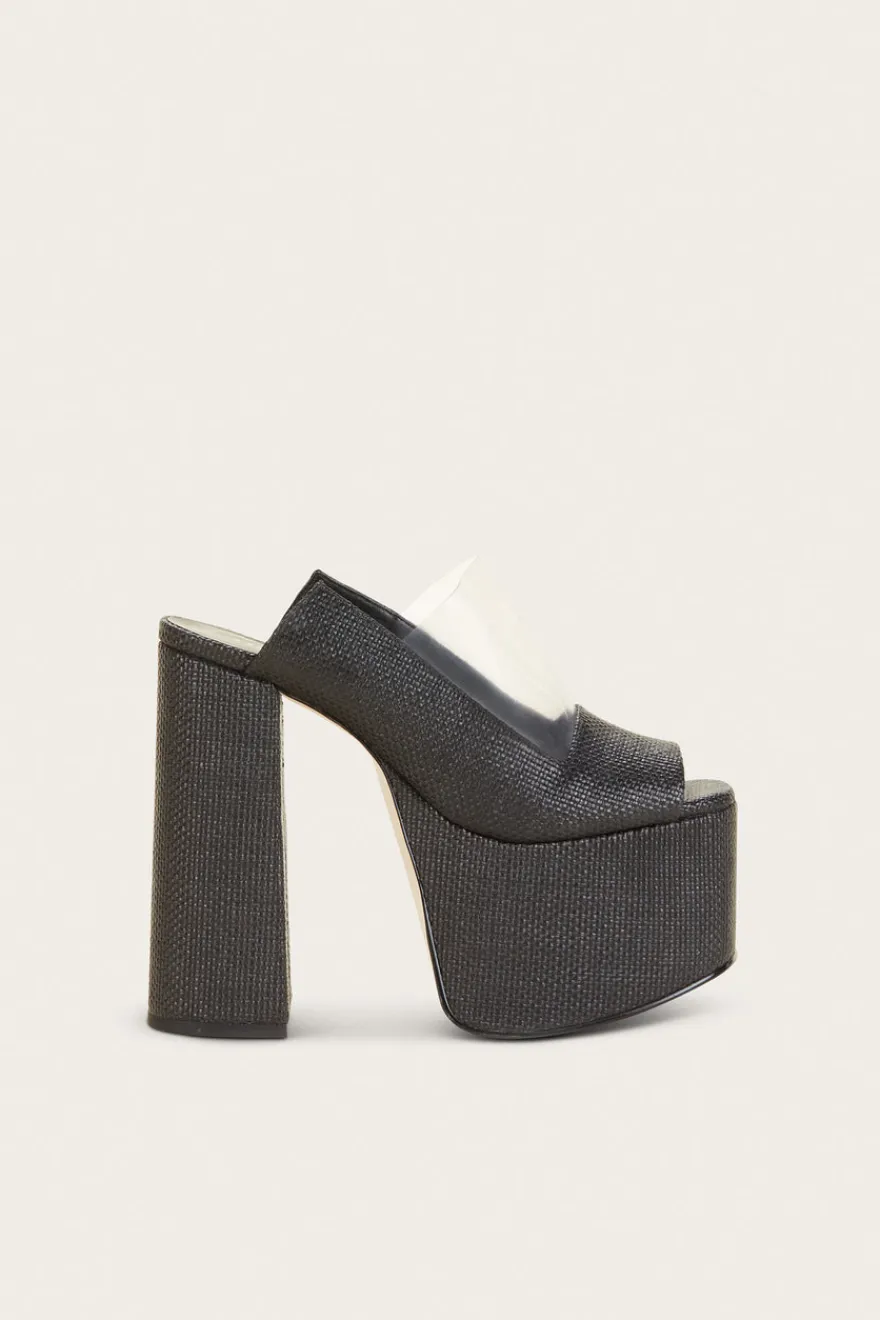 Outlet Cult Gaia Ziggy Platform Black Raffia