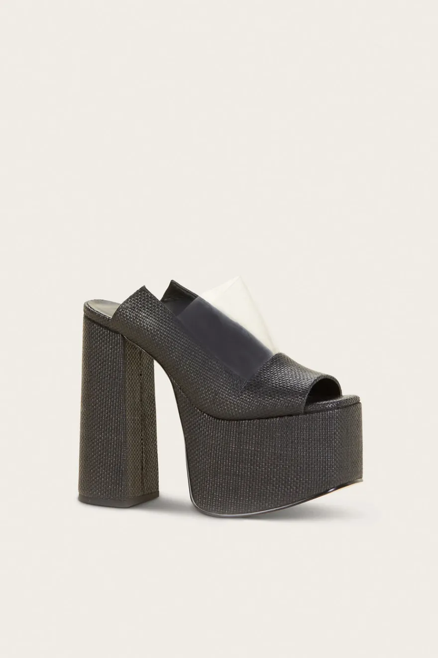 Outlet Cult Gaia Ziggy Platform Black Raffia